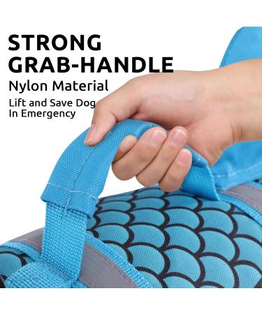 Cit toile Dog Swimming Vest Shark Life Jacket for Small Medium & Large Dogs | Reflective Handle | Protects Dogs in Water - Blue Size M - Buy Online on GoSupps.com