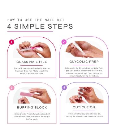 Dr. Dana No Polish Manicure Set - Natural Nail Care Kit with Glycolic Serum Cuticle Oil Glass File | Halal Certified Healthy Nails - Buy Online on GoSupps.com