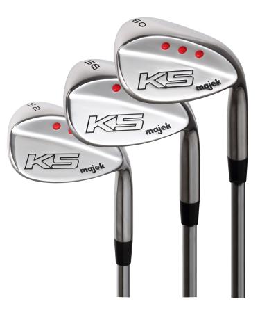 Majek Golf Men's Complete Wedge Set: 52 Gap Wedge (GW), 56 Sand Wedge (SW), 60 Lob Wedge (LW) Right Handed Regular Flex Steel Shaft