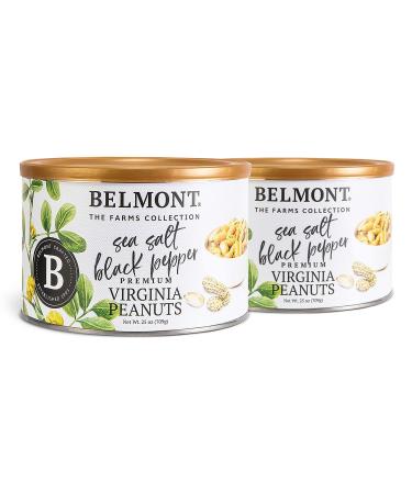 Belmont Peanuts Sea Salt and Black Pepper Virginia Peanuts, 25oz (Pack of 2), Farms Collection 1.56 Pound (Pack of 2)