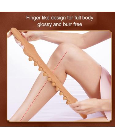 Body Gua Sha Stick - Wooden Scraper for Meridian Massage | Relieve Tiredness & Soothe Neck Shoulders Back & Limbs - 10 Pearl Design - Buy Online on GoSupps.com