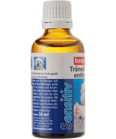 Beaphar Sensitive Tear Stain Remover for Dogs & Cats - Mild Formula with MSM - Alcohol-Free - 50ml - Buy Online on GoSupps.com