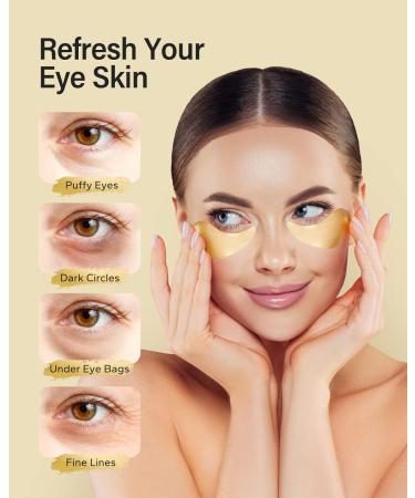 Komoko 24K Gold Under Eye Patches (60 Count) - Anti-Aging Collagen & Amino Acid Mask for Dark Circles, Puffiness, and Wrinkles | Skin Care Gold Eye Mask - Buy Online on GoSupps.com