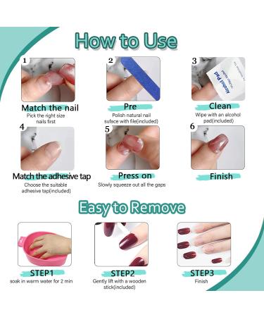 Spring Floral Almond Shape French Fake Nails Kit - 24 Pcs Glossy Full Cover Acrylic False Nails for Daily Wear - Buy Online on GoSupps.com