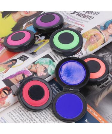 TEEROVA 6-colors Temporary Hair Dye Powder Cake Styling Hair Chalk Set Pastels Salon Kit - Buy Online on GoSupps.com