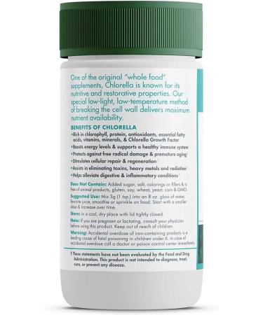 Green Foods Organic Chlorella Powder - Vegan - Non GMO - 2.1 oz (Pack of 2) - Buy Online on GoSupps.com