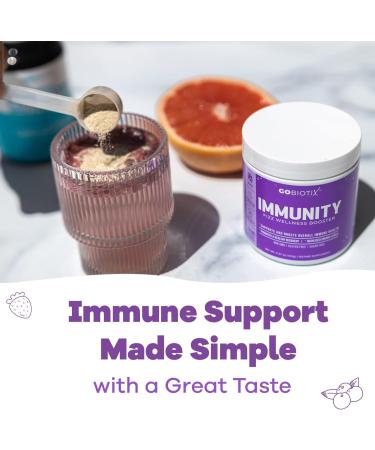 GOBIOTIX Immune Support Powder - Vegan Superfood with Elderberry, Turmeric, Vitamin C, B12 - Non-GMO & Sugar-Free (Berry) - Buy Online on GoSupps.com