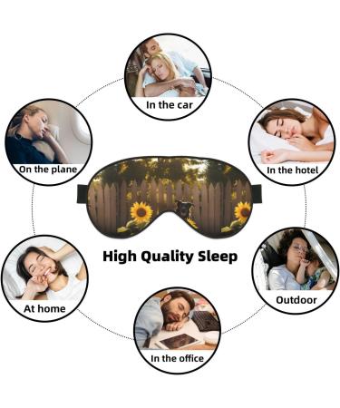 Dog & Sunflower Unisex Adjustable Blackout Sleep Eye Mask - Perfect for Home Travel Yoga & Office Naps - Buy Online on GoSupps.com