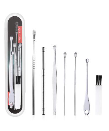 Rpanle ear cleaner ear wax removal 7 pieces of ear spoon ear cleaner made of stainless steel set with storage box ear cleaner suitable for children young people and adults