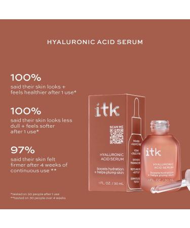 ITK Hyaluronic Acid Serum with Niacinamide & Squalane | Vegan Anti-Aging Hydrating Serum for Sensitive & Dry Skin - 1 Fl Oz - Buy Online on GoSupps.com