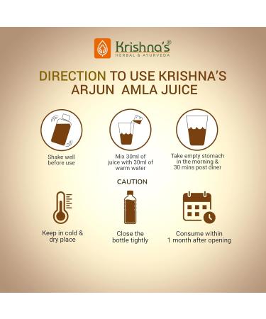 Krishna's Herbal & Ayurveda Arjun Amla Juice - 500ml (Pack of 1) - Buy Online on GoSupps.com