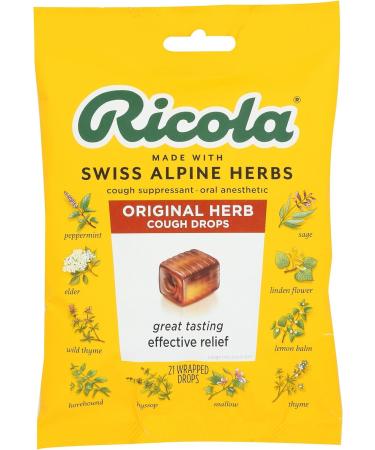 LIL7776 Ricola Cough Drops Natural Herb 21/Bag