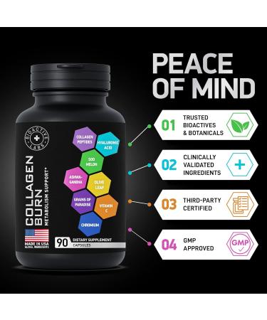 Thermogenic Multi Collagen Burn Capsules - Advanced Type I II III V X Hydrolyzed Collagen Peptides Plus Hyaluronic Acid - Metabolism Cellulite Skin Hair Nails Support - 90 Collagenic Burn Caps 90 Count (Pack of 1) - Buy Online on GoSupps.com