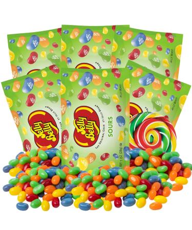 Jelly Belly Sour Gourmet Jelly Beans 28g 6 Pack : Christmas & Holidays Candy - Vegan Candy Dairy Free Snacks Gluten Free Kosher Candy Stocking Stuffers for Teens Peanut-Free Candy Treat for Kids & Families Sweet Snack Alternative Assorted