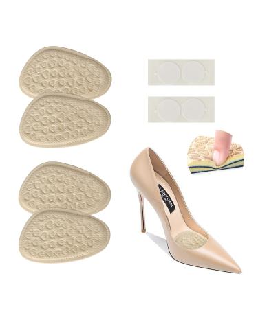 Comfort Metatarsal Foot Pads  Anti-Sliding PadsComfort Ball of Foot  High Heel Cushion Inserts  Heel Pain Relief Foot Pads for Ball of Feet  Suit for Men Women & All Too Big Shoe (2 Pairs) Beige