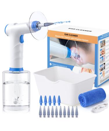 Ear Wax Removal Ear Wax Removal Tool with 5 Led Lights Electric Ear Cleaning Kit with 4 Water Pressure Modes Effective Ear Irrigation Kit for Adults Ear Cleaner with Basin & 15 Disposable Tips