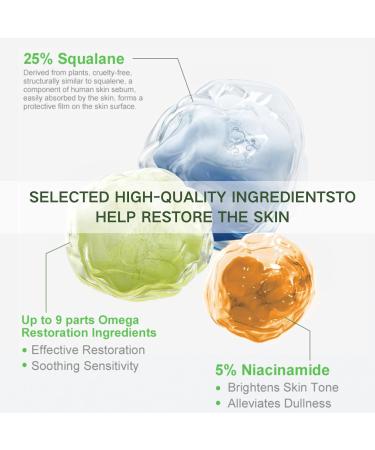 Squalane Anti Aging Face Cream- Anti Wrinkle Face Cream - Moisturiser Face Women - Barrier Repair Cream - High Efficiency Squalane Ingredients - Face Cream for Deeply Nourishes Skin - Buy Online on GoSupps.com