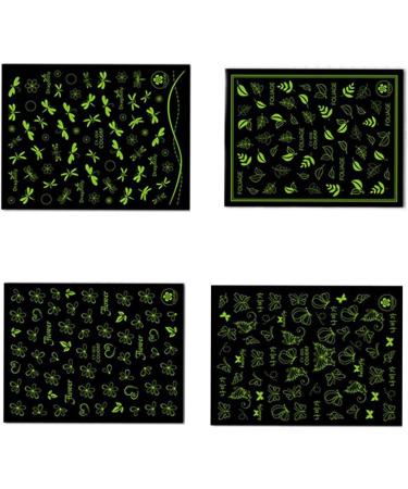 4 Sheets 3D Fashion Easy to use Flower And Animal Images Glows Art Decoration Fake nail stickers(CY001) - Buy Online on GoSupps.com