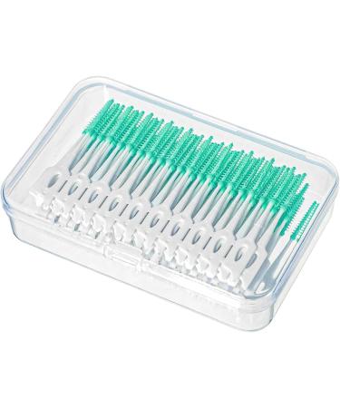 200 pieces of teeth cleaning between rooms dental brushes interdental brushes extra soft portable dental flow tooth cleaning tool adaptive interdental brush for tooth cleaning (green)