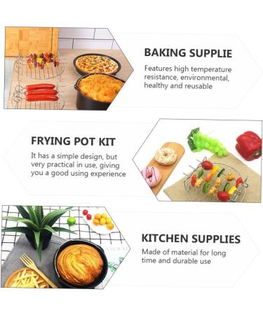 Cabilock 1set Air Fryer Accessories BBQ Rack Air Fryer Pot Accessories Baking Rack Cake Rack Stainless 5pcs - Buy Online on GoSupps.com