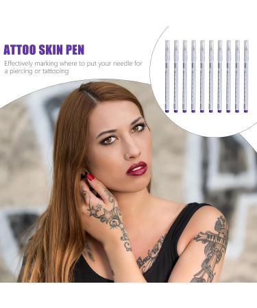 Uonlytech 10Pcs 0.5MM Tattoo Stencil Pens - Fine Point Markers for Coloring and Surgical Eyebrow Drawing - Buy Online on GoSupps.com