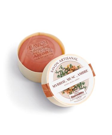 Myrrh musk and amber soap in a wooden box 100g