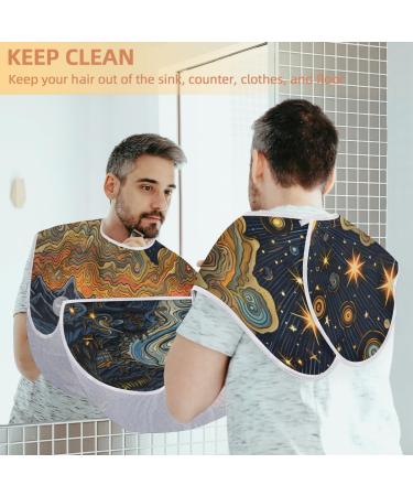 Abstract Landscape Mountain Beard Bib Apron - Men's Beard Hair Catcher | Perfect Father's Day & Christmas Gift for Dad or Husband - Includes 2 Suction Cups - Buy Online on GoSupps.com