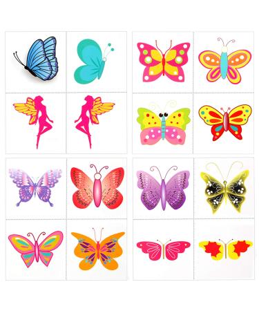 80pc Colorful Butterfly Temporary Tattoos for Kids - Party Favors & Accessories - Buy Online on GoSupps.com