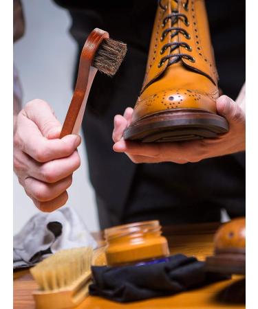 3-Piece Horsehair Shoe Polish Brushes - Brown Care Clean Daubers Applicators - Buy Online on GoSupps.com