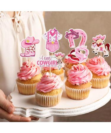 Keaziu 36PCS A little Cowboy is On The Way Cupcake Toppers Cowboy Riding HorseShoe Cowgirl Hats Western Theme Happy Birthday Baby Shower Party Cake Decorations Supplies Pink 3 Pink 2024 - Buy Online on GoSupps.com