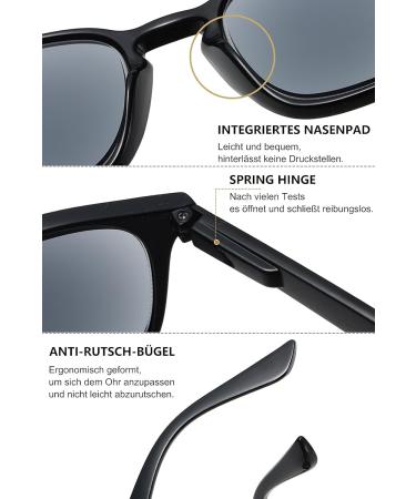 Shop Lanomi UV400 Reading Glasses for Men & Women | Big Gray & Black Sunglasses with 4.0 Strength Visual Aid - Buy Online on GoSupps.com