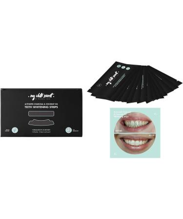 My White Secret Whitening Strips - 100% Natural Tooth Whitening with Activated Carbon & Coconut Oil - Gentle & Easy 14-Day System for Home Use - Buy Online on GoSupps.com