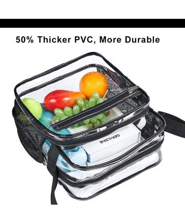 Stadium Approved Clear Crossbody Messenger Bag - Adjustable Strap, Ideal for Concerts & Sports Events in Black - Buy Online on GoSupps.com