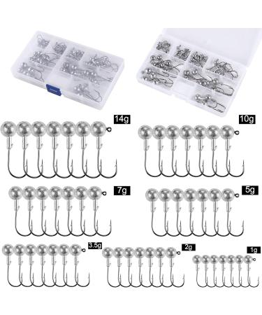 Unoliga 49PC Fishing Hook Set | Sharp Jig Heads & Dropshot Hooks for Carp | Versatile 1g to 14g Options - Buy Online on GoSupps.com