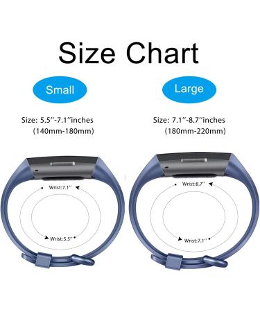 Pack of 3 Silicone Bands for Fitbit Charge 4/3 (Large, Black/Navy Blue/Slate Grey) - Replacement Wristbands for Women Men - Fits 7.1-8.7 Wrists - Compatible with Charge 3 SE - Tracker Not Included - Buy Online on GoSupps.com