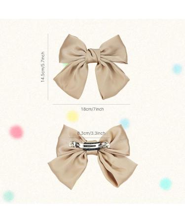 Cinaci 15 Pieces 18cm/7" Big Oversized Silky Satin Hair Bows for Women Large Bow Automatic Spring Hair Clips French Barrettes Accessories for Women Girls Teens Kids - Buy Online on GoSupps.com