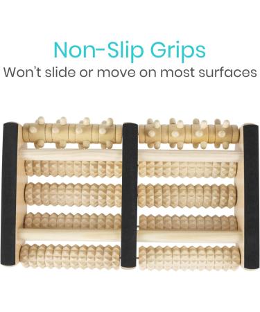 Vive Wooden Foot Massager - Dual Roller for Plantar Fasciitis & Stress Relief - Deep Tissue Shiatsu Therapy - Reflexology Chart Included - Acupressure for Feet & Leg Muscles - Buy Online on GoSupps.com