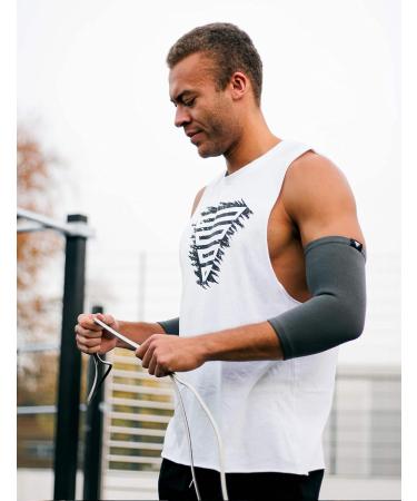 Gornation Elastic Elbow Bandages - Unisex Support Sleeves for Calisthenics Bodybuilding & Fitness - Gray - 1 Pair - Buy Online on GoSupps.com