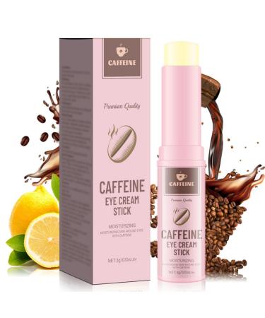 BSMKCL Caffeine Eye Cream Stick with Lemon Under Eye Stick Firming Eye Cream for Dark Circles Anti Aging Improve Fine Lines Under Eye Bags Enhancing Skin Elasticity & Smoothness for All Skin Types