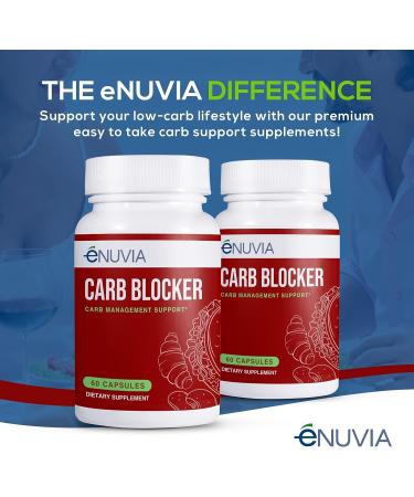 Enuvia Carb Blocker with Vitamin C - Plant-Based Carb Management Formula for Keto Diet - 60 Capsules - Buy Online on GoSupps.com