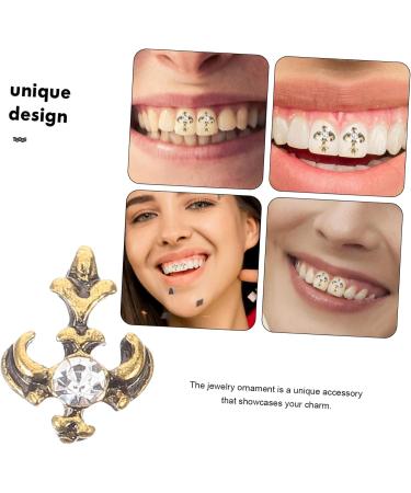 PACKOVE Tooth Gems Kit 3pcs Retro Vintage Decor Retro Decor Costume Supplies European and American Barbecue Dental Tooth Jewels - Buy Online on GoSupps.com