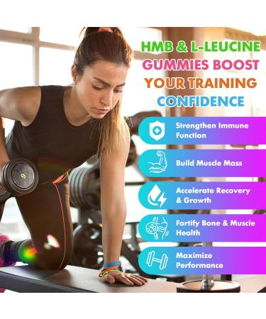 HMB and L-Leucine 3000mg with Calcium Gummies - Muscle Support & Recovery for Adults & Elderly Vegan Non-GMO Gluten Free 60 Gummies 1pack - Buy Online on GoSupps.com