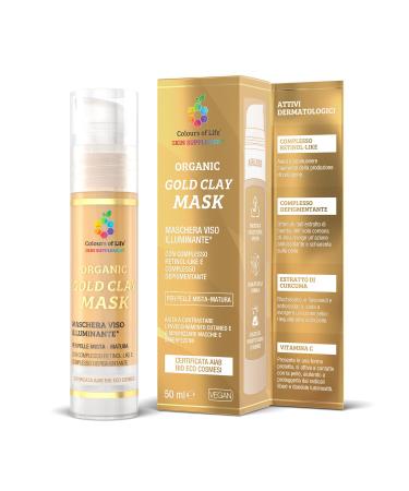 Optima Naturals Illuminating mask with organic gold clay for mature and combination skin 50 ml