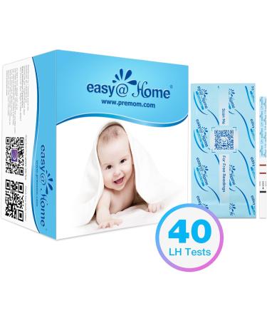 Ovulation Fertility Test Predictor Kit | Easy Home 40 LH Strips | Accurate Ovulation Monitor for Women | Simplest Period Tracking App Premom - Buy Online on GoSupps.com