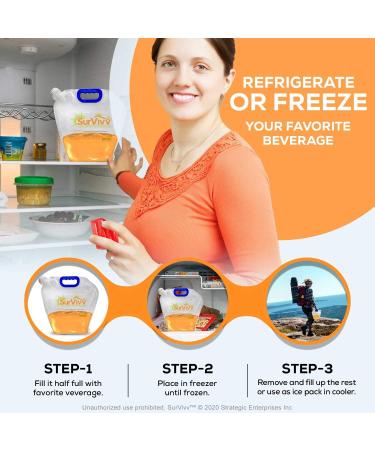 SurVivv Premium Collapsible Water Container Bag - Odorless, Leak-Free, BPA-Free, 2.6 Gallon, 6-Pack - Ideal for Sports, Camping, Hiking, and Backpacking - Buy Online on GoSupps.com