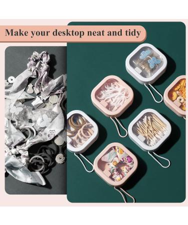 Kathfly 4 Pcs Hair Tie Organizer - Portable Stackable Hair Accessory Storage Container in Pink and White - Buy Online on GoSupps.com