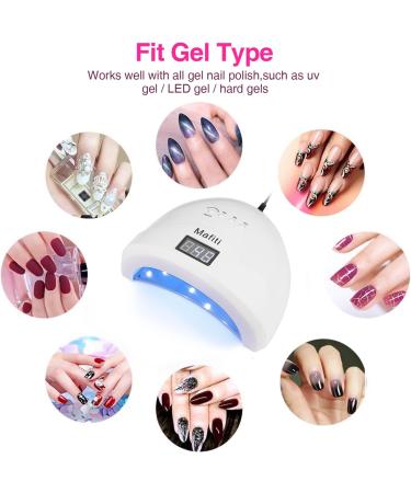 Professional 48W UV LED Nail Lamp Dryer with 4 Timers - Portable Gel Nail Polish Light for Salon & Home - White - Buy Online on GoSupps.com
