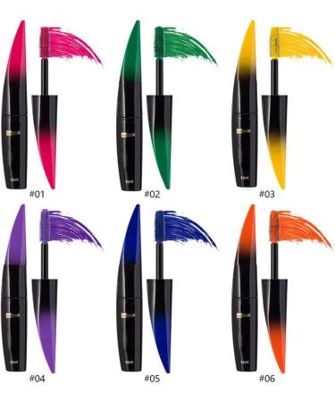 Mascara Color Imperm able 5 Couleurs Mascara Waterproof Longue Tenue Mascara Fibre de Soie 4D Maquillage Femme Yeux pour Halloween No l F te d'anniversaire (Jaune une taille) - Buy Online on GoSupps.com