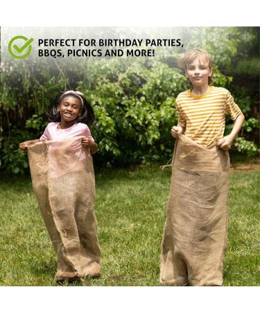 Set of 4 Large Burlap Potato Sack Race Bags 23x40 - Outdoor Lawn Game for Kids & Adults - Easter, 4th of July, Picnic, Family Reunion - Natural Burlap Scent - Pack of 4 - Buy Online on GoSupps.com