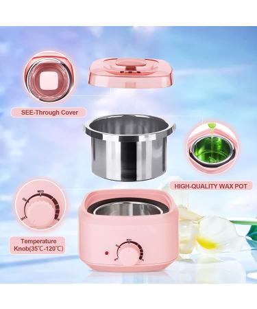 Waxing Kit with Hard Wax Beans - Adjustable Temperature for All Hair Types | Painless Hair Removal at Home for Eyebrow, Facial, Body, Bikini & Brazilian - Buy Online on GoSupps.com